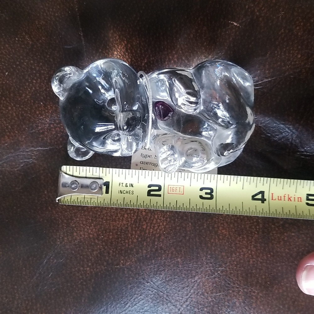 Vintage Fenton Art Glass Teddy Bear Figurine Crystal February Birthday Stone - Picture 8 of 11